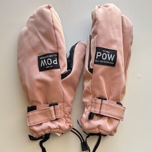 Pink POW Ski Mittens / Gloves